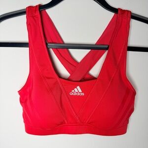 Adidas Women's Vibrant Pink Red Sports Bra Small activewear running climacool